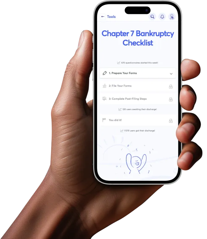 Hand holding a phone with Upsolve on screen